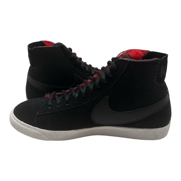 Nike Blazer Mid Premium Shoes Womens‎ Sz 8 Black Red White Sneakers 403729-007 - Picture 3 of 10